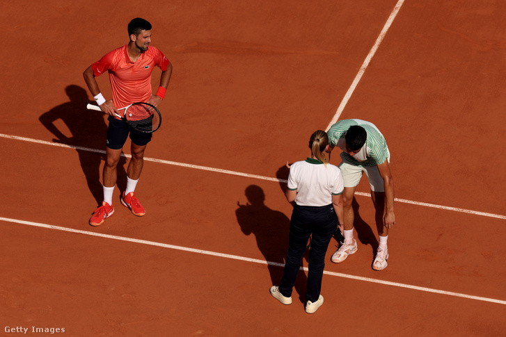 Novak Djokovics és Carlos Alcaraz 2023. június 9-én