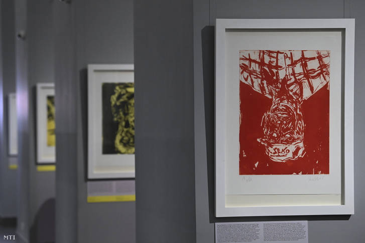 A Baselitz X Schiavone - Egymást metsző korok - Kortárs grafikák és reneszánsz rézkarcok a Szépművészeti Múzeum gyűjteményéből című kiállítás a sajtóbemutató napján, 2023. június 12-én