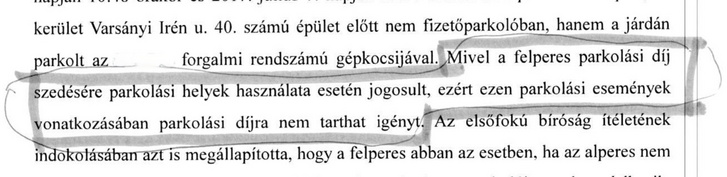 Dr. Karkosák Balázs által küldött bírósági ítélet indoklása (részlet)