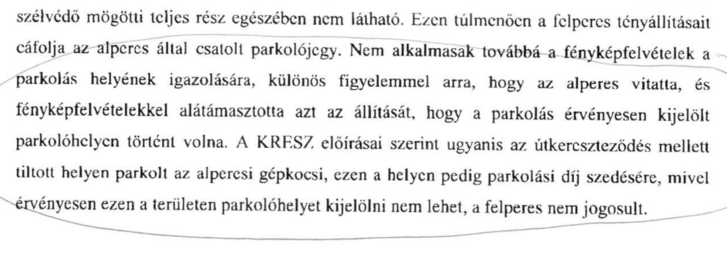 Dr. Karkosák Balázs által küldött bírósági ítélet indoklása (részlet)