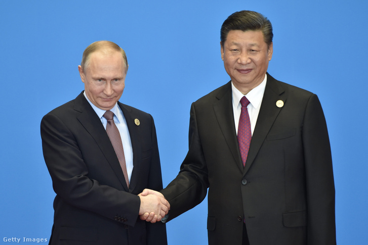 Vlagyimir Putyin és Hszi Csin-ping 2017. május 15-én