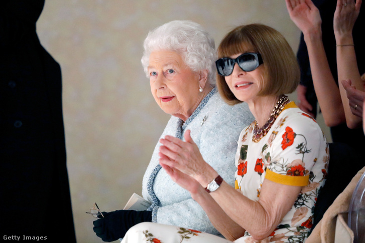 II. Erzsébet és Anna Wintour 2018. február 20-án