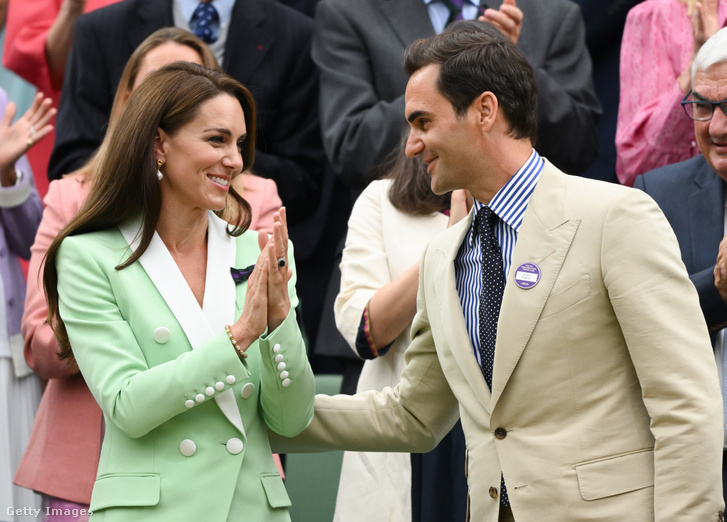 Katalin és Roger Federer 2023. július 4-én