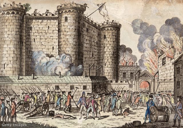 A forradalmi tömeg megrohamozza a Bastille-t 1789. július 14-én