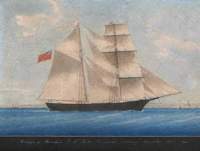 A Mary Celeste (ekkor még Amazon) egy 1861-es festményen