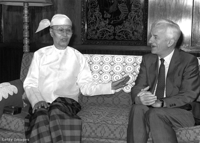A burmai diktátor Richard von Weizsäcker nyugatnémet államelnökkel 1986-ban