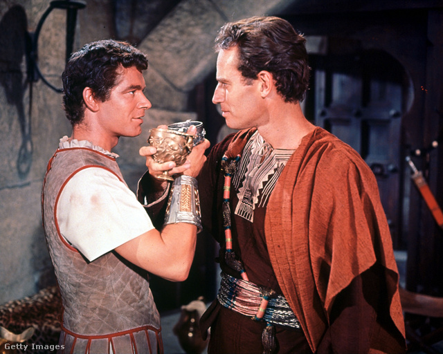 Stephen Boyd és Charlton Heston a Ben-Hur (1959) jelenetében