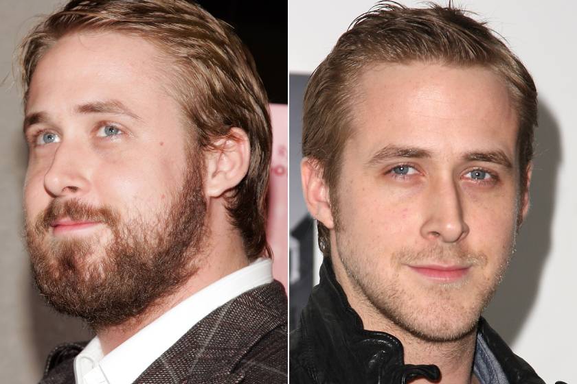 Ryan Gosling 2007 októberében még jóval ducibb volt, de 2008 tavaszára már visszanyerte régi, vékonyabb külsejét.