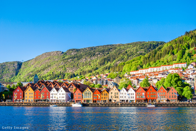 Bergen a színes Hanza-kereskedőházaival Európa egyik legszebb városa