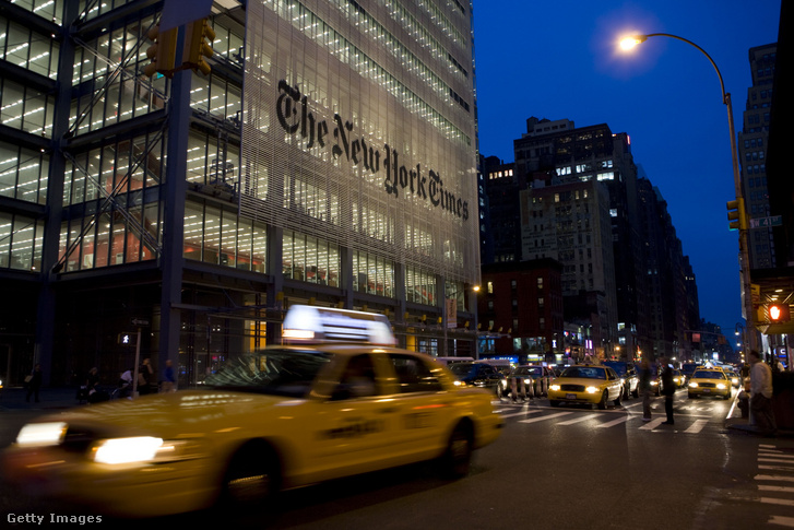 A The New York Times épülete 2008. május 1-jén