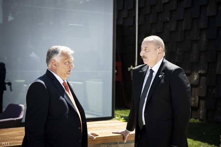 Orbán Viktor miniszterelnök és Ilham Alijev azeri államfő