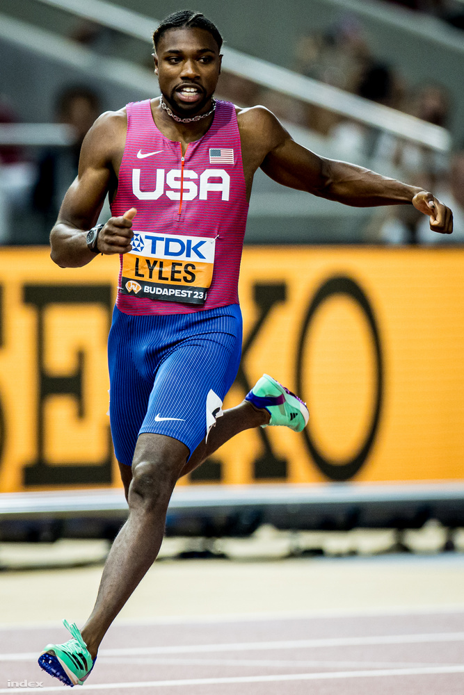 The winner of the men's 200-meter race is the American Noah Lyles