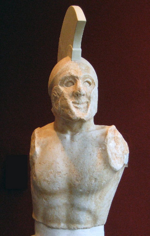 Ókori spártai harcos szobra