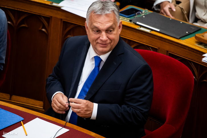Orbán Viktor a Parlamentben 2023. július 4-én