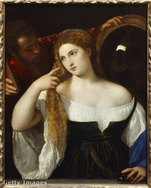 A reneszánsz szépségeket aranyló vagy vörös hajzuhataggal ábrázolta Tiziano