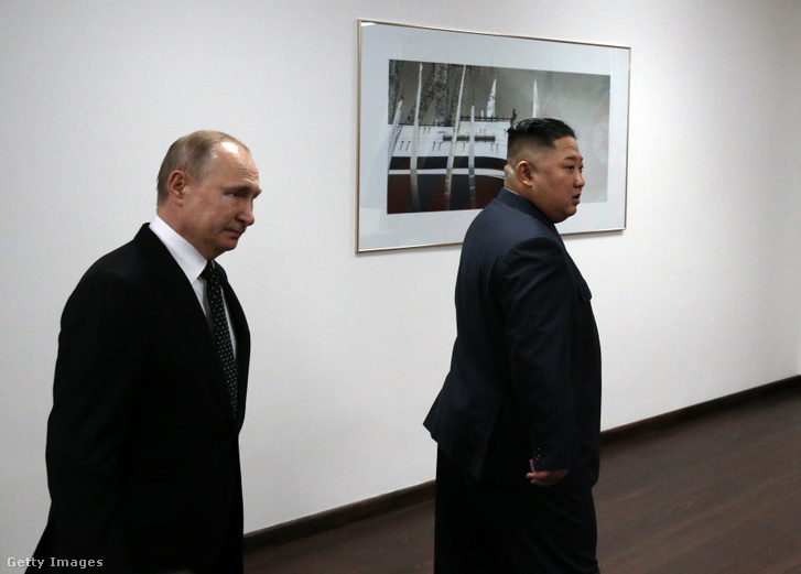 Vlagyimir Putyin és Kim Dzsongun 2019. április 24-én