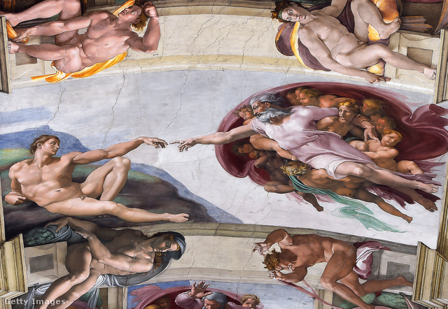 Michelangelo freskójának eme részletét gyakorlatilag nincs, aki ne ismerné