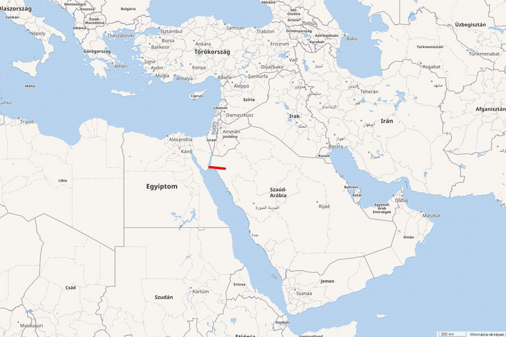 A Vonal elhelyezkedése Szaúd-Arábiában