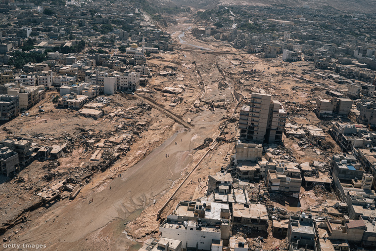 Légifelvétel Derna városáról 2023