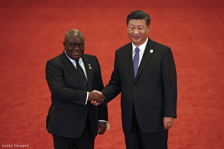 Nana Akufo-Addo ghánai elnök és Hszi Csin-ping kínai elnök 2018. szeptember 3-án