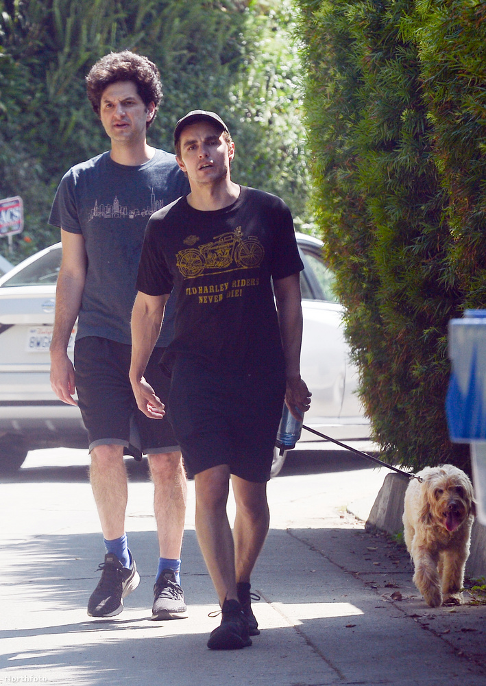 Dave Franco és színésztársa, Ben Schwartz kutyasétáltatásra indultak Los Angelesben, amikor belefutottak a paparazzikba