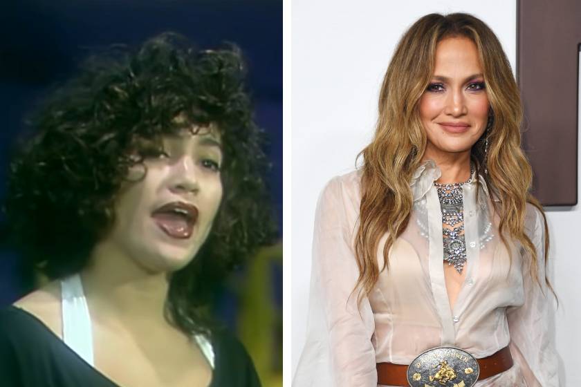 Jennifer Lopez a '90-es években és napjainkban.