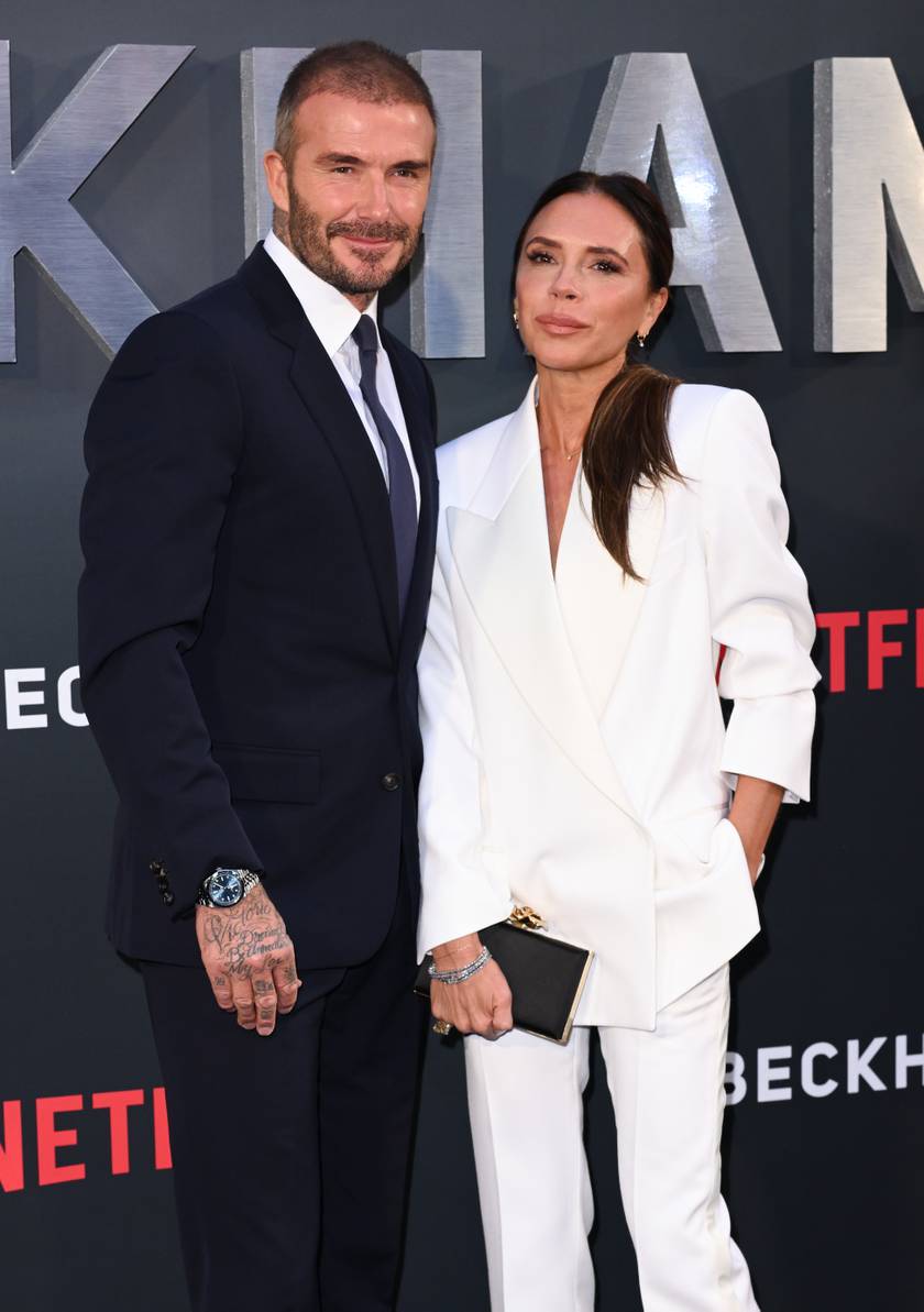 David és Victoria Beckham a sztárfocista életéről szóló Netflix-sorozat premierjén.