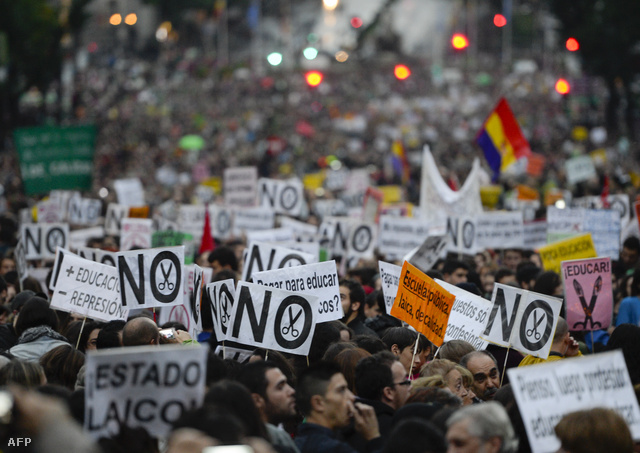 Madridban október 24-én vonultak utcára a hallgatók