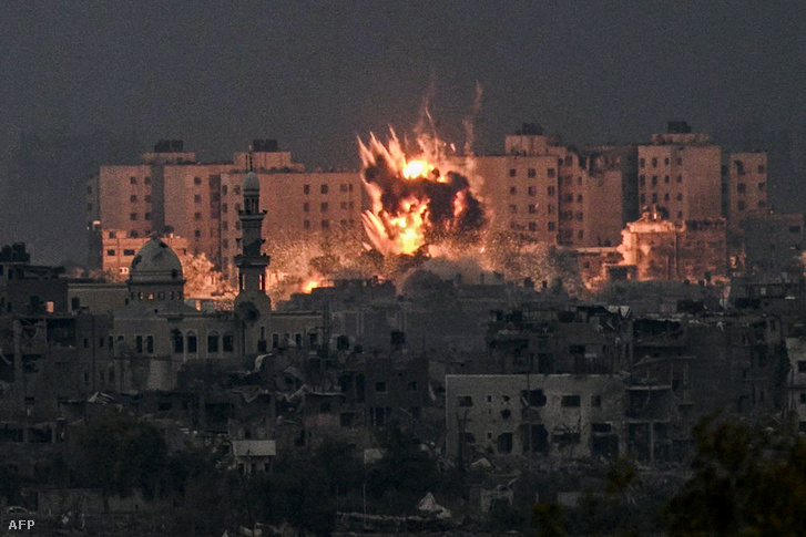 Bombázás a Gázai övezet északi részén 2023. október 14-én