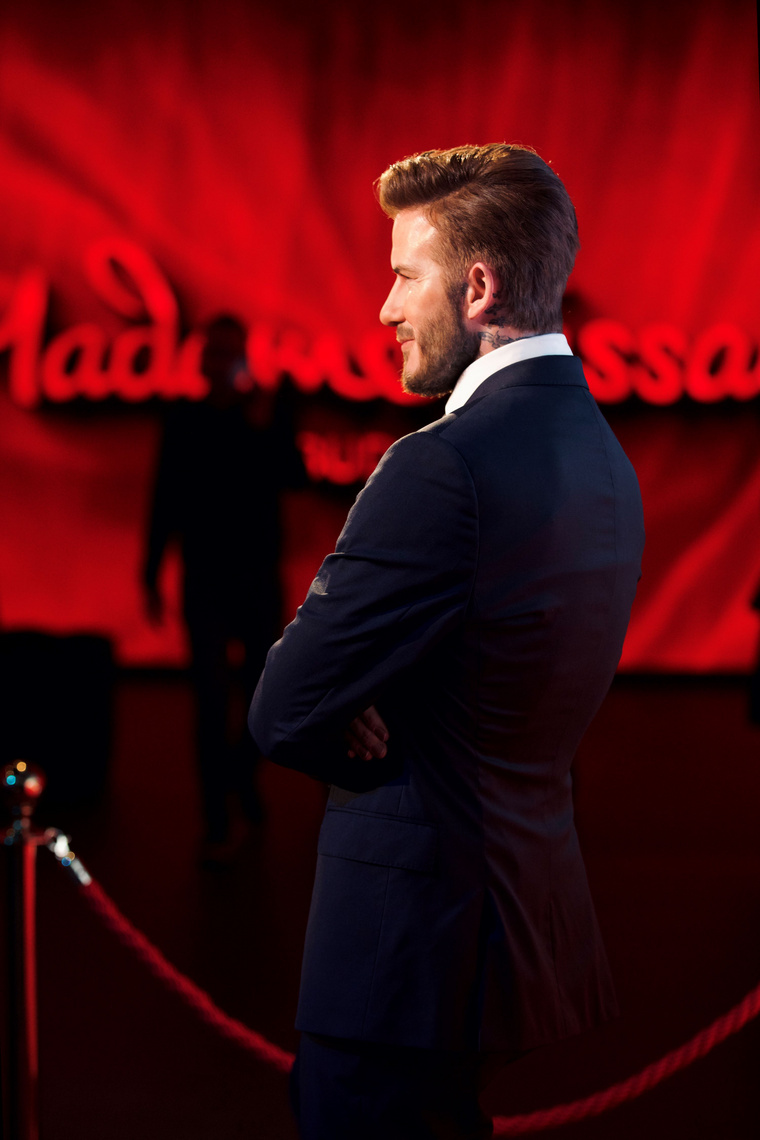 David Beckham viaszszobra a Madame Tussauds Budapestben.