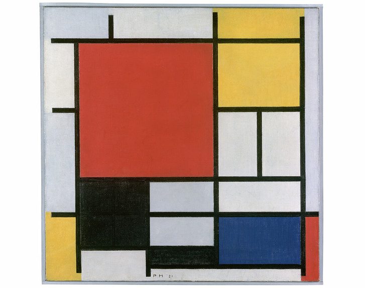 Piet Mondrian: Piros, sárga, kék kompozíció