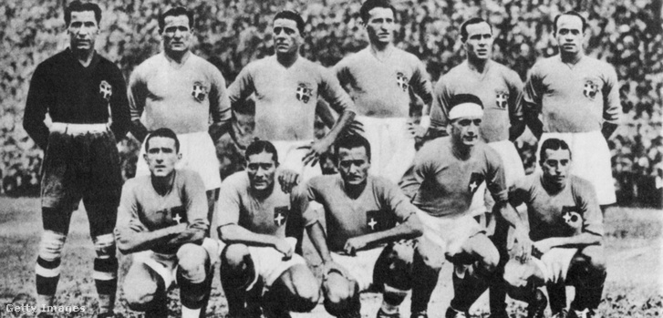 Luigi Allemandi (a döntős olasz kezdőcsapatban a felső sorban balról a negyedik) örökös eltiltás után gyors amnesztia, majd vb-aranyérem 1934-ben