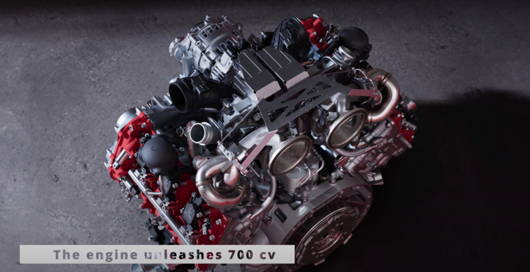 Az autó motorja az akár 8500-as fordulatszámon is képes dolgozni, és már 6000 fordulattól kezdve 740 Nm csúcsnyomatékot biztosít. (Fotó: youtube)