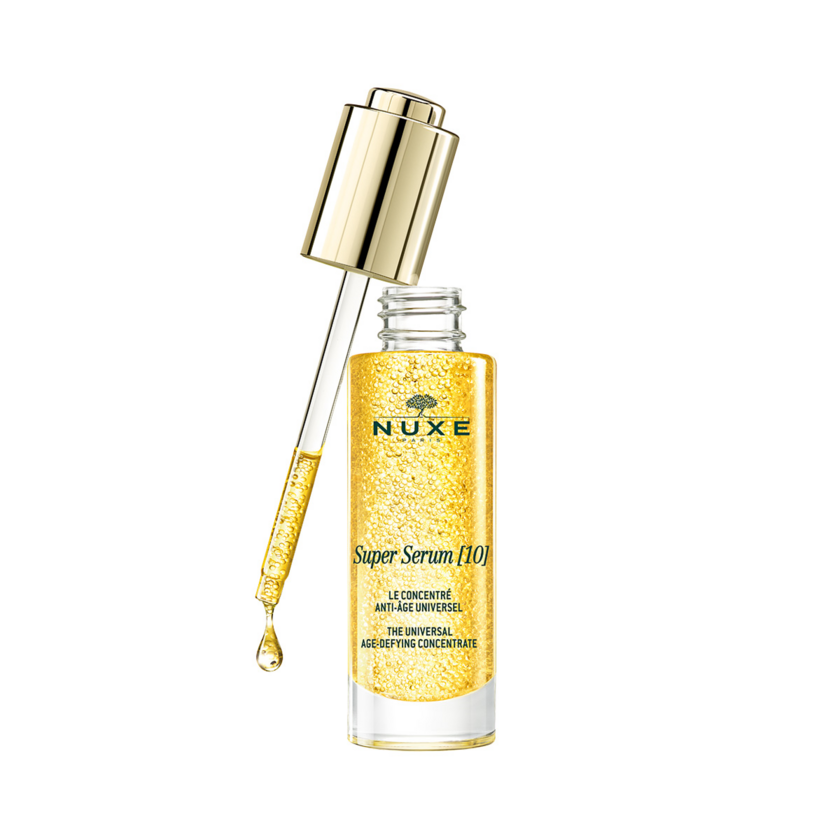 A Nuxe szuper szérum természetes hialuronsavat és frakcionált természetes olajokat tartalmaz. Stimulálja a bőr megújulási folyamatait, puhítja, ragyogóvá teszi az arcot, kisimítja a barázdákat, és elhalványítja a pigmentfoltokat. 31 300 forintba kerül.