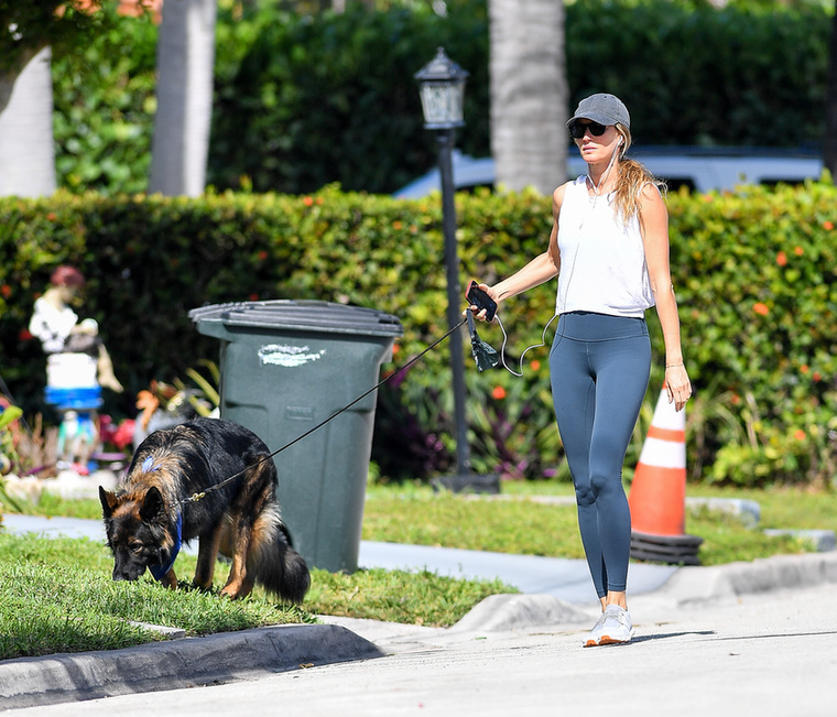 Gisele Bündchen a kutyáját sétáltatta Miamiban, amikor lekapták ők a paparazzók