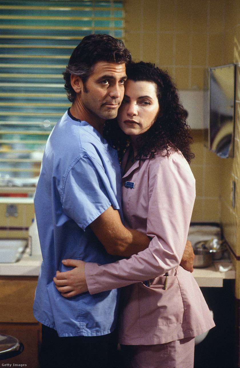 George Clooney mint Doug Ross és Julianna Margulies Carol nővér szerepében a Vészhelyzetben.