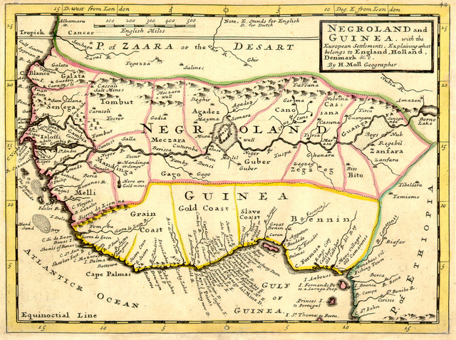 A Rabszolgapart egy 1736-os térképen