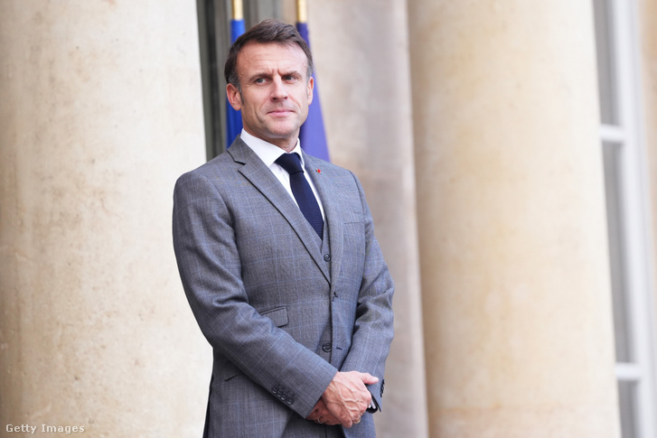 Emanuel Macron a franciaországi Gázai Segélykonferencián 2023. november 9-én