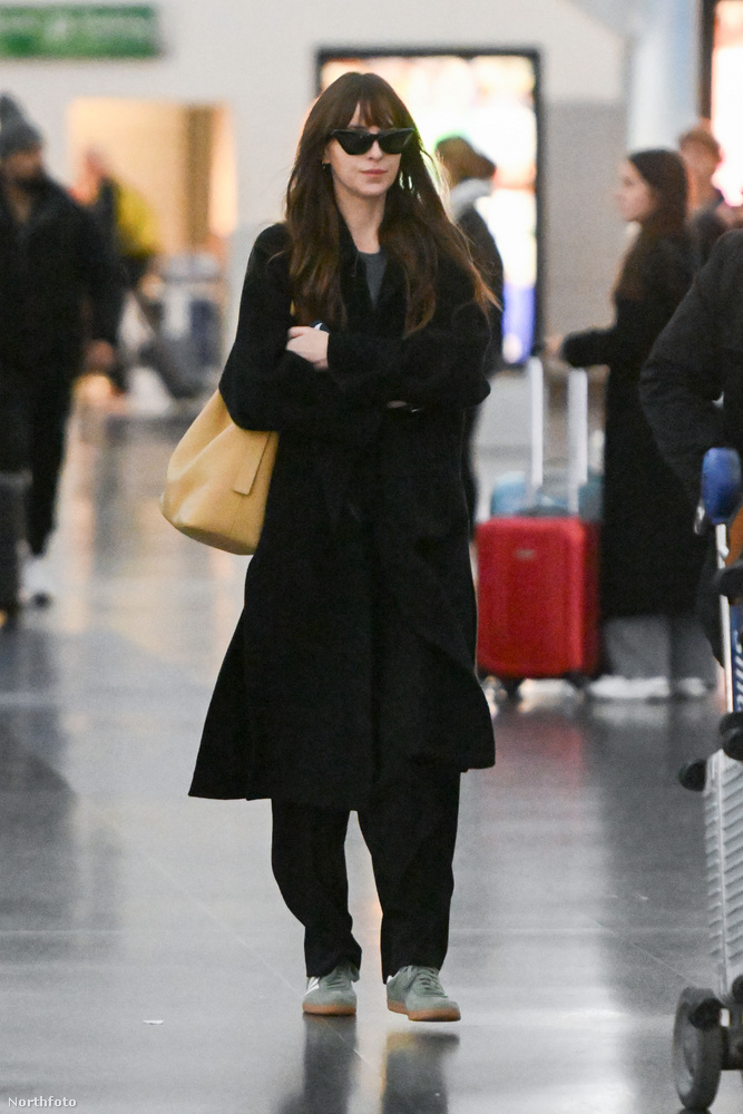 Dakota Johnsont a New York-i JFK repülőtéren fotózták le