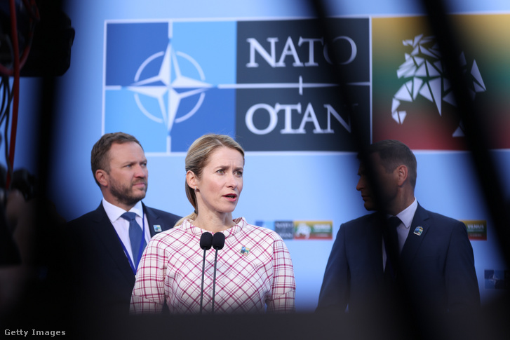 Kaja Kallas a Vilniusban tartott NATO-csúcson 2023. július 12-én