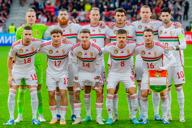 A magyar válogatott a Montenegró elleni Eb-selejtezőn 2023. november 19-én