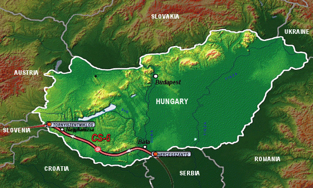 A Déli Áramlat gázvezeték tervezett útvonala egy 2012-es térképen