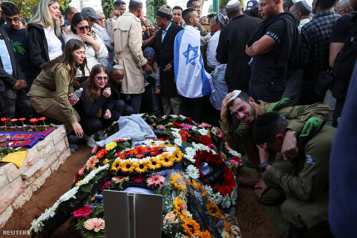 Aschalwu Sama főtörzsőrmester temetése Tel-Aviv Petah Tikva negyedében 2023. december 3-án