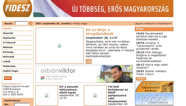 A Fidesz.hu 2007. szeptember 29-én