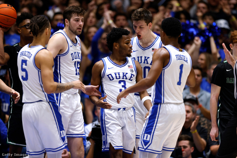 A Duke egyetem kosárlabda csapata. (Fotó: Lance King / Getty Images Hungary)
