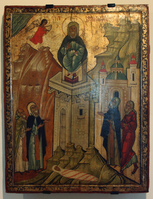 Oszlopos Szent Simeon egy 16. századi ikonon