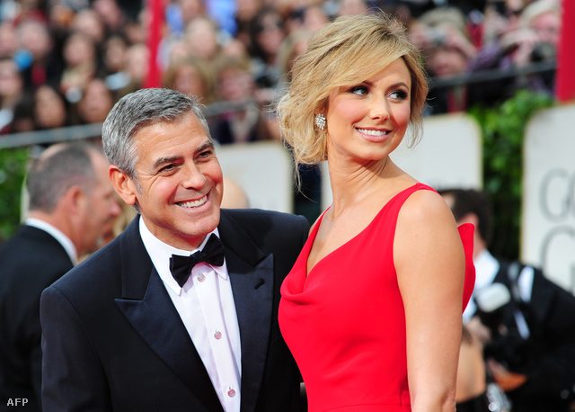 George Clooney és barátnője, Stacy Keibler a vörös szőnyegen