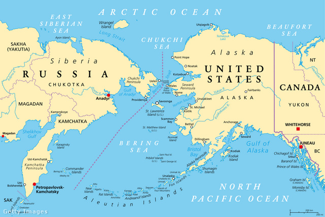 A Bering-szoros legkeskenyebb részén csak 82 kilométer a távolság a két ország között