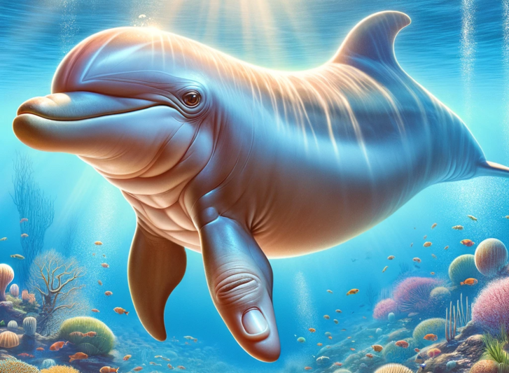 Illusztráció: megkértük a mesterséges intelligenciát, hogy alkosson nekünk egy hüvelykujjas delfint