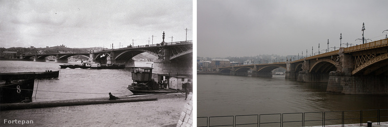 1897 - Margit híd a pesti rakpartról nézve
